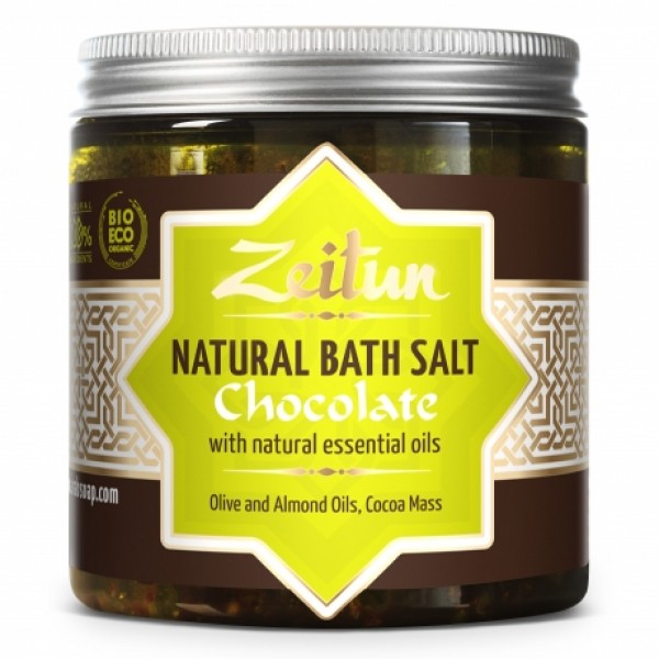 Шоколадная соль для ванн, с маслом плодов какао и ванилью